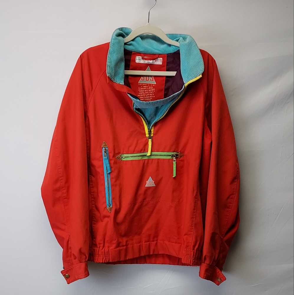 Y2K SOS Sweden Quarter Zip Pull Over Jacket Size L Unisex